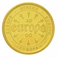 1996. "Európa - Spanyolország" Au emlékérem (3,09g/0.585/20mm) T:PP 
1996. "Europe -...