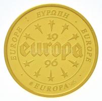 1996. "Európa - Dánia" Au emlékérem (3,13g/0.585/20mm) T:PP 
1996. "Europe - Danmark...