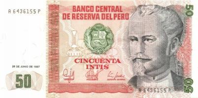 Peru 1985.6.21. 5000S + 1987.6.26. 10I, 50I, 100I, 500I + 1988.6.28. 1000I, 5000I T:I Összesen 7db b...