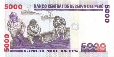 Peru 1985.6.21. 5000S + 1987.6.26. 10I, 50I, 100I, 500I + 1988.6.28. 1000I, 5000I T:I Összesen 7db b...