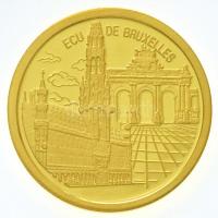 1996. ECU Belgium / Brüsszeli ECU Au emlékérem (3,12g/0.585/20mm) T:PP  1996. ECU Belgique / ECU de Bruxelles Au commemorative medallion (3,12g/0.585/20mm) C:PP