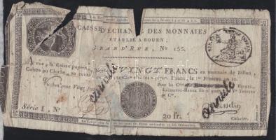 Franciaország / Rouen 1797-1803. 20Fr T:IV- R!