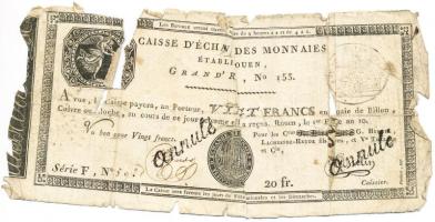 Franciaország / Rouen 1797-1803. 20Fr T:IV,V France / Rouen 1797-1803. 20 Francs C:G,Pr Krause S245a