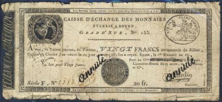 Franciaország / Rouen 1797-1803. 20Fr T:IV- R!