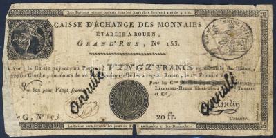 Franciaország / Rouen 1797-1803. 20Fr T:IV- R!