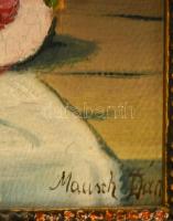 Mausch jelzéssel: Sárgadinnyés csendélet. Olaj, karton, keretben, 32×42 cm