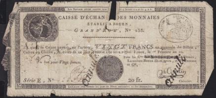 Franciaország / Rouen 1797-1803. 20Fr T:IV- R!