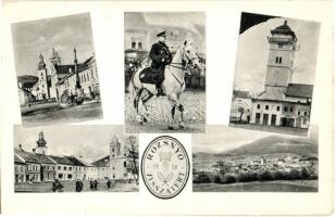 1938 Rozsnyó, Roznava; bevonulás, Horthy Miklós. Özv. Dr. Mariska Györgyné kiadása / entry of the Hungarian troops, multi-view postcard (EK)