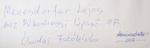 cca 1984 Menesdorfer Lajos (1941-2005) budapesti fotóművész hagyatékából, feliratozott vintage fényk...