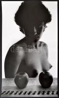 cca 1984 Menesdorfer Lajos (1941-2005) budapesti fotóművész hagyatékából, feliratozott, pecséttel jelzett vintage fénykép (Két alma), 40x24 cm