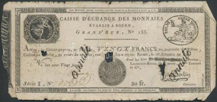 Franciaország / Rouen 1797-1803. 20Fr T:IV- R!