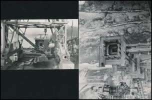 Különböző időpontokban készült felvételek az Erzsébet hídról, 7 db vintage fotó, kettő jelzett, 9x14...