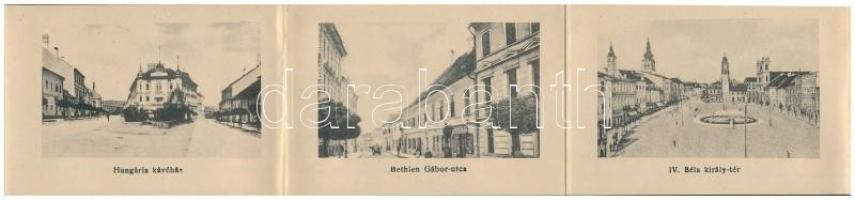 Besztercebánya, Banská Bystrica; leporellólap, benne: Bethlen Gábor utca üzlettel, Katolikus legénye...