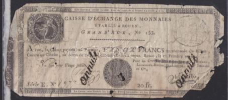 Franciaország / Rouen 1797-1803. 20Fr T:IV- R!