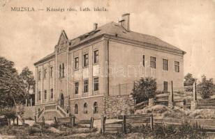 Muzsla, Muzla; Községi római katolikus iskola / Catholic school (fa)