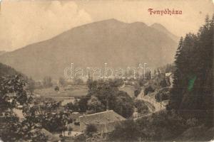 Fenyőháza, Lubochna; látkép, út a nyaralók felé / general view, road to the villas (EM)