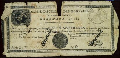 Franciaország / Rouen 1797-1803. 20Fr T:IV- R!