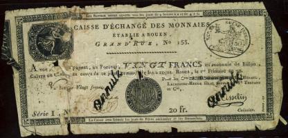 Franciaország / Rouen 1797-1803. 20Fr T:IV- R!