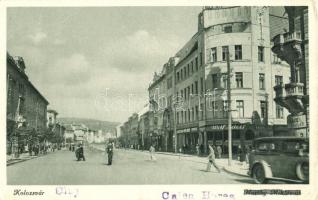 Kolozsvár, Cluj; Horthy Miklós út, Wolf Adolf üzlete / street (EB)