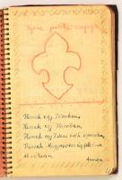 1940 Brányik Tamás, volt cserkész vezető részletesen vezetett naplója a cserkészéletről, érdekes részletekkel