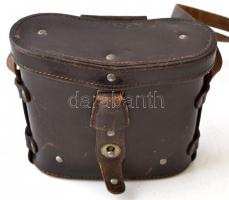 Magyar katonai távcső, 6×30, jó állapotban, bőr tokban