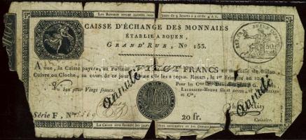 Franciaország / Rouen 1797-1803. 20Fr T:IV,V France / Rouen 1797-1803. 20 Francs C:G,Pr Krause S245a