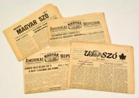 1969-1974 4 db emigráns újság (Amerikai Magyar Szó, Új szó, Amerikai Magyar Népszava (2db)), változó állapotban.