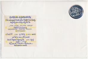 Amerikai Egyesült Államok 1974. "Egyetemes Postaegyesület Centenáriuma" Ag emlékérem felbé...