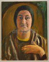 Patkó jelzéssel: Női portré. Olaj, farost, 51×40 cm