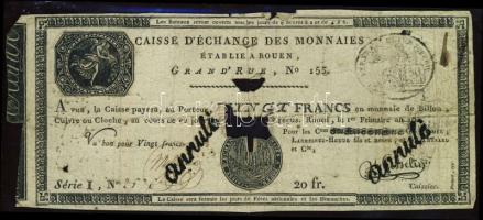 Franciaország / Rouen 1797-1803. 20Fr T:IV- R!