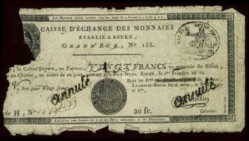 Franciaország / Rouen 1797-1803. 20Fr T:IV- R!