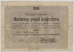 1849. 30kr Kossuth bankó T:III Adamo G103