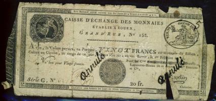 Franciaország / Rouen 1797-1803. 20Fr T:IV- R!