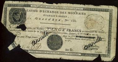 Franciaország / Rouen 1797-1803. 20Fr T:IV- R!