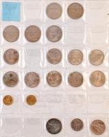 226db-os vegyes külföldi fémpénz gyűjtemény albumba rendezve, benne Tanzánia, Thaiföld, Tibet, Tonga...