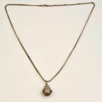 Ezüst(Ag) nyaklánc, ezüst(Ag) medállal, jelzett, h: 55 cm, 1,5×0,8 cm, nettó: 10,5 g