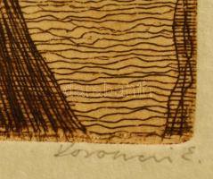 Koronczi Endre (1968-): Hosszú. Rézkarc, papír, jelzett, 6×9 cm