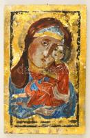Jelzés nélkül: Mária a kis Jézussal. Vegyes technika, rétegelt fa lemez, 28×21 cm