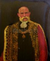 1916-17 Ferenc József ereklye. Egy tincs a császár és király hajából, vagy szakállából hímzett, magy...