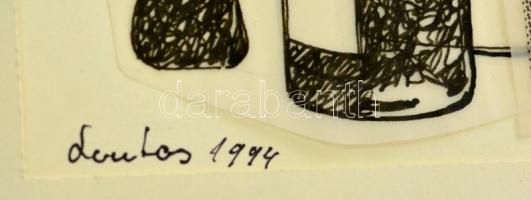 Lantos jelzéssel: Eszközök. Kollázs, papír, 19×14 cm (2×)