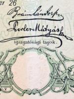 Tolna 1905. "A Tolnai Népbank Részvénytársaság" részvénye 100K-ról, szárazpecséttel, szelv...