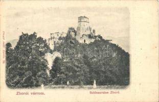 Zboró, Zborov; várrom, II. Rákóczi Ferenc egykori lakóhelye. Divald Adolf kiadása / Schlossruine / castle ruins