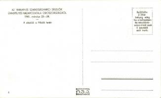 1941 Budapest XIV. Hősök tere, az 1848-49-es szabadságharci zászlók ünnepélyes hazahozatala Oroszors...