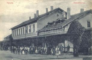 Tövis, Teius; Vasútállomás. Kiadja Róth S. József vasúti vendéglős / Bahnhof / railway station (fa)