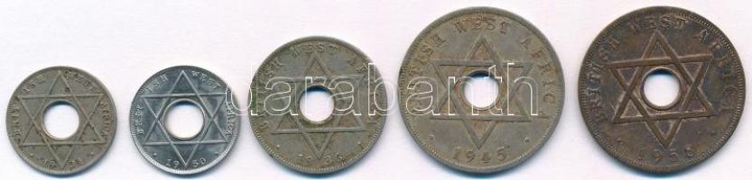 Brit Nyugat-Afrika 1934-1958. 1/10p-1p (5xklf) T:1-,2,2-
British West Africa 1934-1958. 1/10 Penny ...