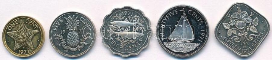Bahamák 1971. 1c-25c (5xklf) T:PP ujjlenyomatosak
Bahamas 1971. 1 Cent -25 Cents (5xdiff) C:PP fing...