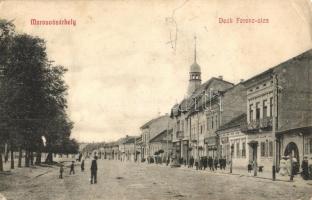 1912 Marosvásárhely, Targu Mures; Deák Ferenc utca, szálloda, üzletek / street view, hotel, shops (EK)