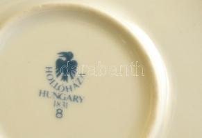 Hollóházi Jurcsák László által tervezett porcelán bonbonier, matricás, hibátlan, jelzett, d: 12,5 cm