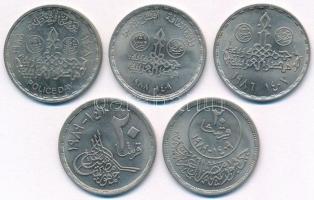 Egyiptom 1986-1989. 20p Cu-Ni (5xklf) T:1,1- Egypt 1986-1989. 20 Piastres Cu-Ni (5xdiff) C:UNC,AU