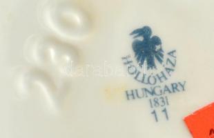 Hollóházi Szász Endre által tervezett mintával díszített porcelán tégely, matricás, hibátlan, jelzet...